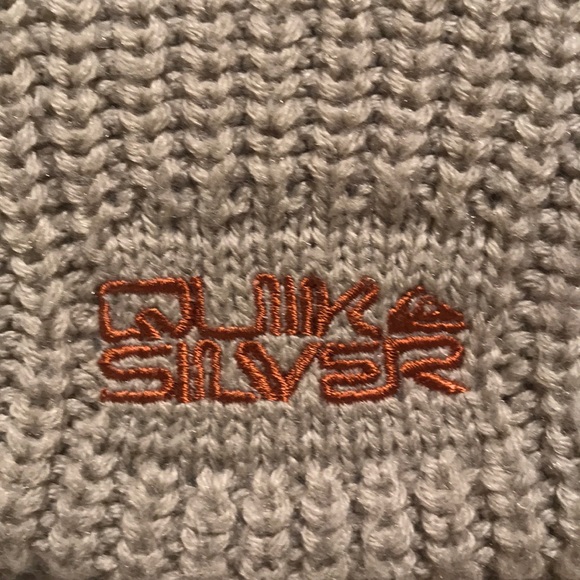 Quicksilver Tan Knit Beanie w/ Embroidered Logo - Picture 5 of 6